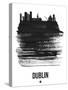 Dublin Skyline Brush Stroke - Black-NaxArt-Stretched Canvas