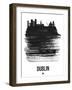 Dublin Skyline Brush Stroke - Black-NaxArt-Framed Art Print