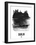 Dublin Skyline Brush Stroke - Black-NaxArt-Framed Art Print