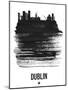 Dublin Skyline Brush Stroke - Black-NaxArt-Mounted Art Print