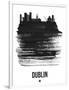 Dublin Skyline Brush Stroke - Black-NaxArt-Framed Art Print