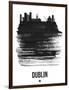 Dublin Skyline Brush Stroke - Black-NaxArt-Framed Art Print