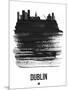 Dublin Skyline Brush Stroke - Black-NaxArt-Mounted Art Print
