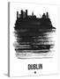 Dublin Skyline Brush Stroke - Black-NaxArt-Stretched Canvas