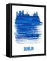 Dublin Skyline Brush Stroke - Blue-NaxArt-Framed Stretched Canvas