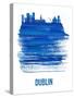 Dublin Skyline Brush Stroke - Blue-NaxArt-Stretched Canvas