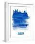 Dublin Skyline Brush Stroke - Blue-NaxArt-Framed Art Print