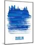 Dublin Skyline Brush Stroke - Blue-NaxArt-Mounted Art Print