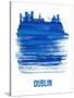 Dublin Skyline Brush Stroke - Blue-NaxArt-Stretched Canvas