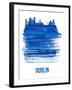 Dublin Skyline Brush Stroke - Blue-NaxArt-Framed Art Print