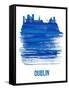 Dublin Skyline Brush Stroke - Blue-NaxArt-Framed Stretched Canvas