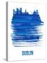 Dublin Skyline Brush Stroke - Blue-NaxArt-Stretched Canvas