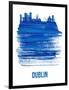 Dublin Skyline Brush Stroke - Blue-NaxArt-Framed Art Print