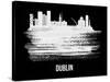 Dublin Skyline Brush Stroke - White-NaxArt-Stretched Canvas