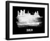 Dublin Skyline Brush Stroke - White-NaxArt-Framed Art Print