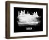 Dublin Skyline Brush Stroke - White-NaxArt-Framed Art Print
