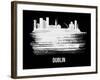 Dublin Skyline Brush Stroke - White-NaxArt-Framed Art Print