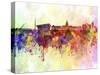 Dublin Skyline in Watercolor Background-paulrommer-Stretched Canvas