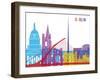 Dublin Skyline Pop-paulrommer-Framed Art Print