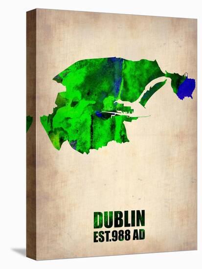 Dublin Watercolor Map-NaxArt-Stretched Canvas