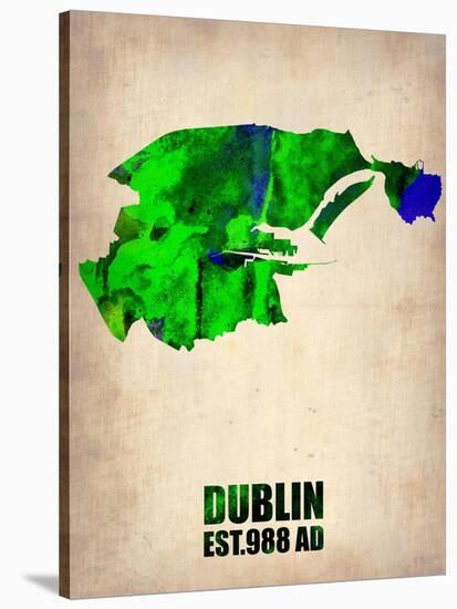 Dublin Watercolor Map-NaxArt-Stretched Canvas