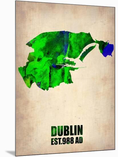 Dublin Watercolor Map-NaxArt-Mounted Art Print