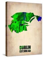 Dublin Watercolor Map-NaxArt-Stretched Canvas