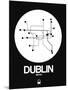 Dublin White Subway Map-NaxArt-Mounted Art Print