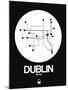 Dublin White Subway Map-NaxArt-Mounted Art Print