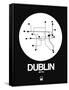 Dublin White Subway Map-NaxArt-Framed Stretched Canvas