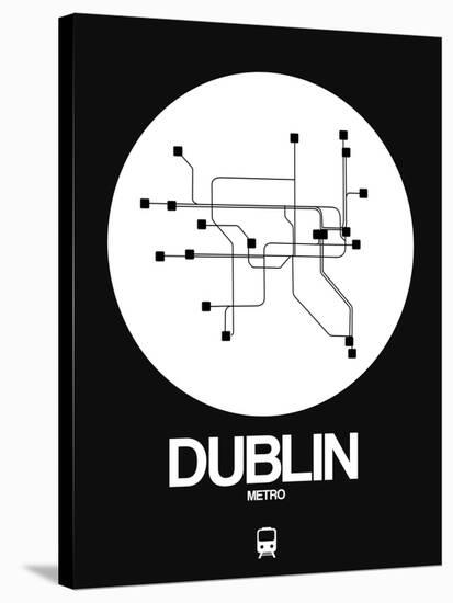 Dublin White Subway Map-NaxArt-Stretched Canvas
