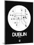 Dublin White Subway Map-NaxArt-Mounted Art Print