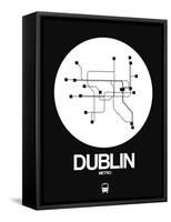 Dublin White Subway Map-NaxArt-Framed Stretched Canvas