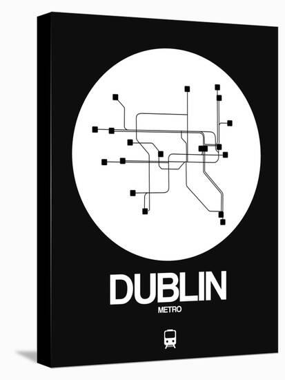 Dublin White Subway Map-NaxArt-Stretched Canvas