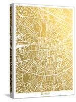 Dublin-The Gold Foil Map Company-Stretched Canvas