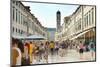 Dubrovnik City Tour on Stradun and the Franciscan Monastery in the Background-Matthew Williams-Ellis-Mounted Photographic Print