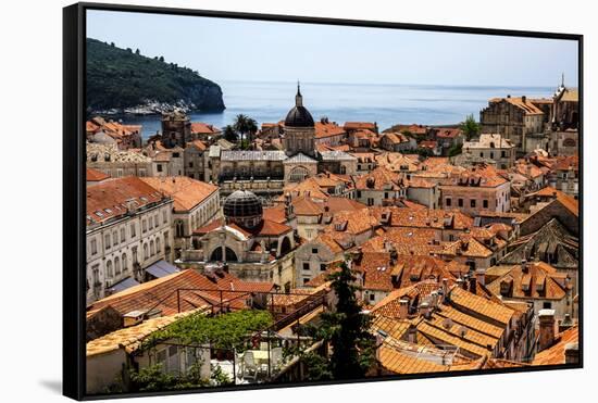 Dubrovnik, Croatia. Aerial view of the Old Town of Dubrovnik.-Jolly Sienda-Framed Stretched Canvas