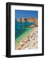 Dubrovnik, Croatia. Beach on the Adriatic Sea near Old Town.-Tom Haseltine-Framed Photographic Print