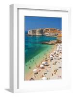 Dubrovnik, Croatia. Beach on the Adriatic Sea near Old Town.-Tom Haseltine-Framed Photographic Print