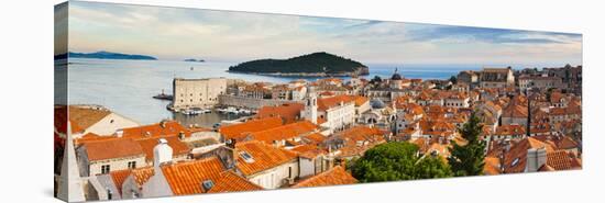 Dubrovnik Old Town and Lokrum Island from Dubrovnik City Walls-Matthew Williams-Ellis-Stretched Canvas