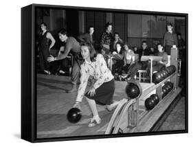 Dubutantes with Bowling with their Dates-William C^ Shrout-Framed Stretched Canvas