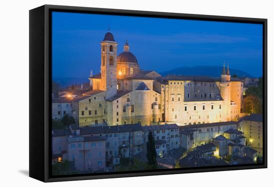 Ducal Palace at Night, Urbino, Le Marche, Italy, Europe-Miles Ertman-Framed Stretched Canvas