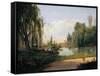 Ducal Park of Colorno with a View of the Pond-Giuseppe Drugman-Framed Stretched Canvas