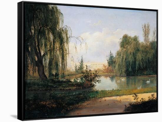 Ducal Park of Colorno with a View of the Pond-Giuseppe Drugman-Framed Stretched Canvas