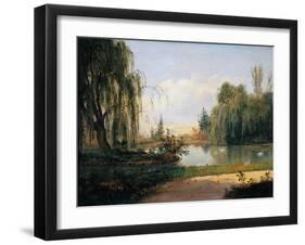 Ducal Park of Colorno with a View of the Pond-Giuseppe Drugman-Framed Art Print