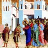 Christ and the Samaritan Woman, Ca 1310-Duccio di Buoninsegna-Framed Giclee Print