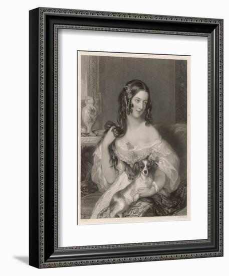 Duchess Cleveland and Dog-null-Framed Art Print