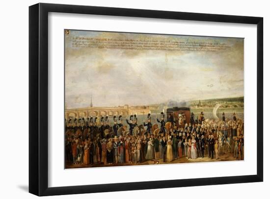 Duchess of Angoulême Passing Through Blois, France, 7 April 1823-Jean-Jacques Hauer-Framed Giclee Print