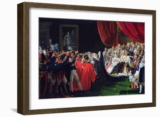 Duchess of Berry Presenting the Duke of Bordeaux to the People and the Army, September 1820-Charles Nicolas Raphael Lafond-Framed Giclee Print