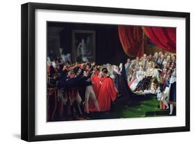 Duchess of Berry Presenting the Duke of Bordeaux to the People and the Army, September 1820-Charles Nicolas Raphael Lafond-Framed Giclee Print